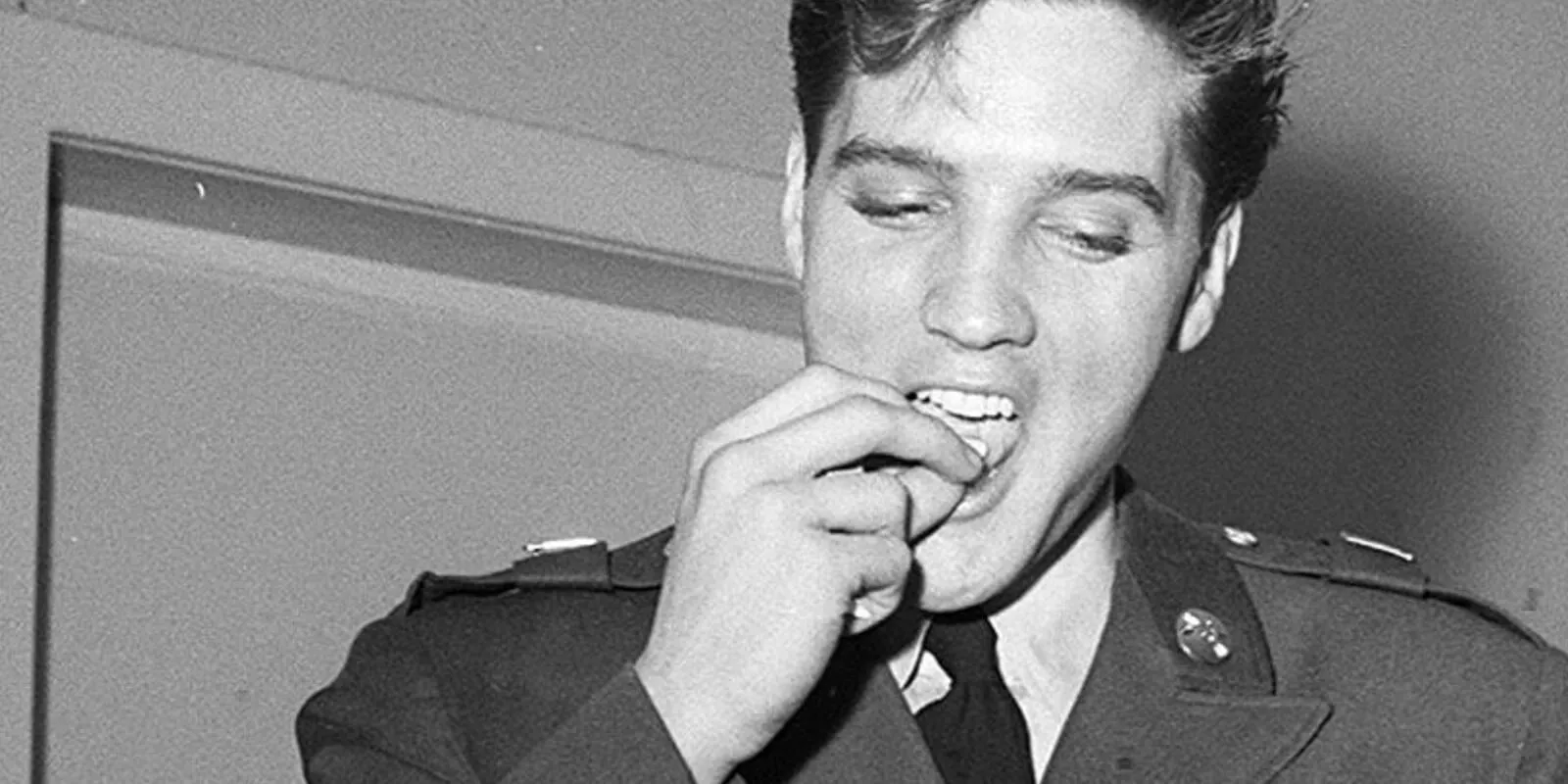 Elvis Presley eating food