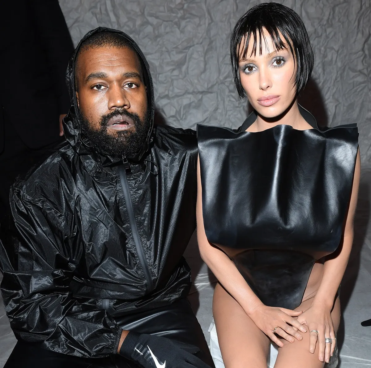 Kanye West and Bianca Censori attend the Marni Fall/Winter 2024 Fashion Show during the Milan Fashion Week