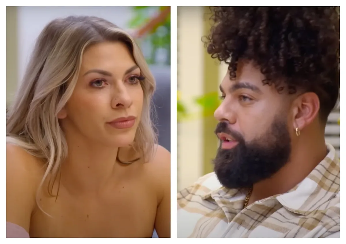 Side-by-side photos of Madison and David from 'Married at First Sight' Season 18