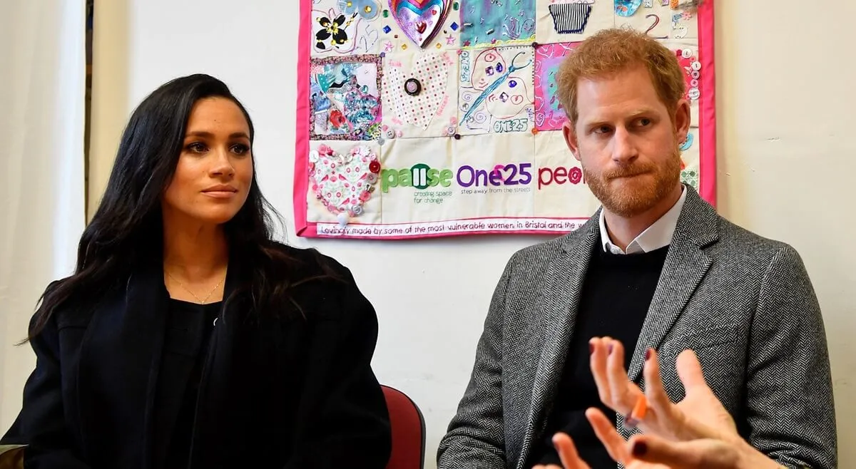 Meghan Markle and Prince Harry during a visit to One25 charity in Bristol, England