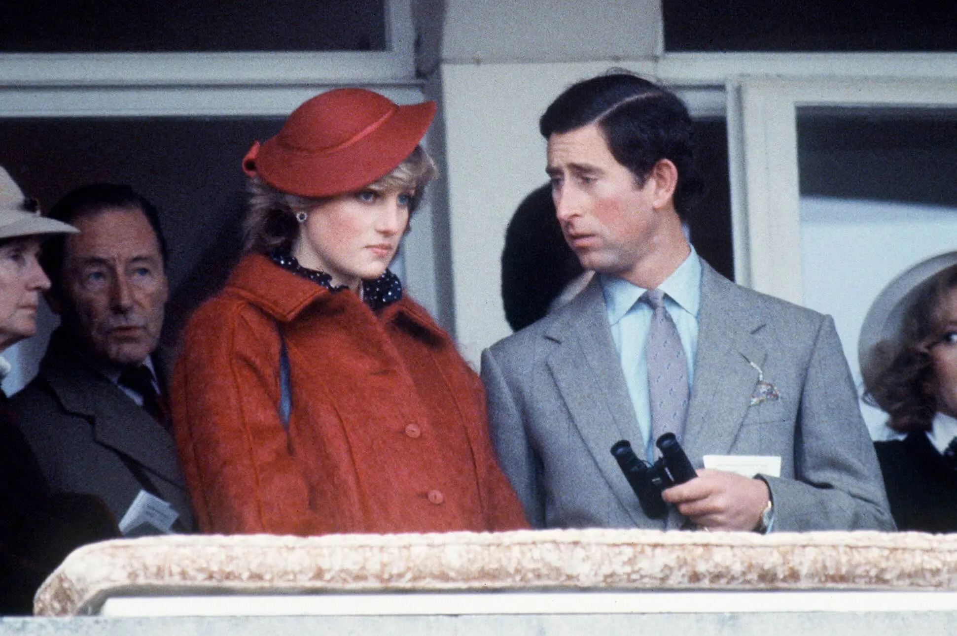 Princess Diana and then-Prince Charles at Cheltenham Races