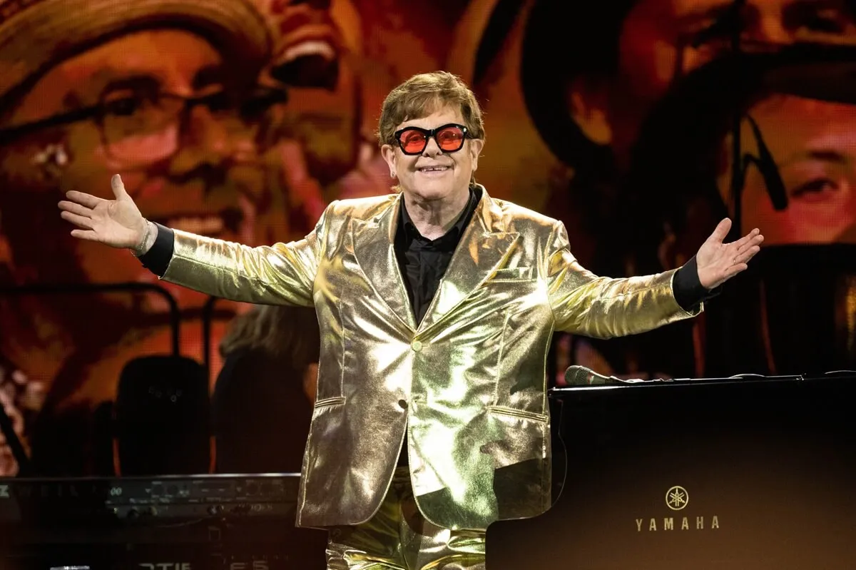 Sir Elton John performs on The Pyramid Stage at Day 5 of Glastonbury Festival 2023